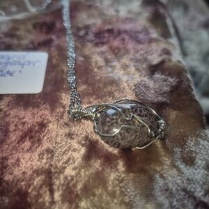 Leopard Jasper Wire Wrapped Necklace